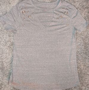 Gray Studded Cut-Out Top (3/$15)🌟